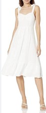 Steve Madden White Tie-Shoulder Midi Dress 100 viscose size 2