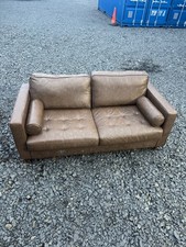 Brown Full Leather Sofa Bed GREAT CONDITION DELIVERY AVAILABLE🚚
