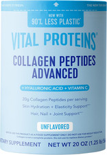 Collagen Peptides Powder Advanced with Hyaluronic Acid  Vitamin C, 20Oz Collage