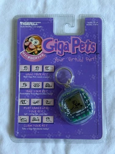 New Old Stock 1997 Giga Pets MicroChimp Monkey Tiger Electronics Virtual Pet