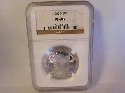 1969 S Proof NGC PF 68 Kennedy Half Dollar-Beautiful Lustrous Coin-40% Silver