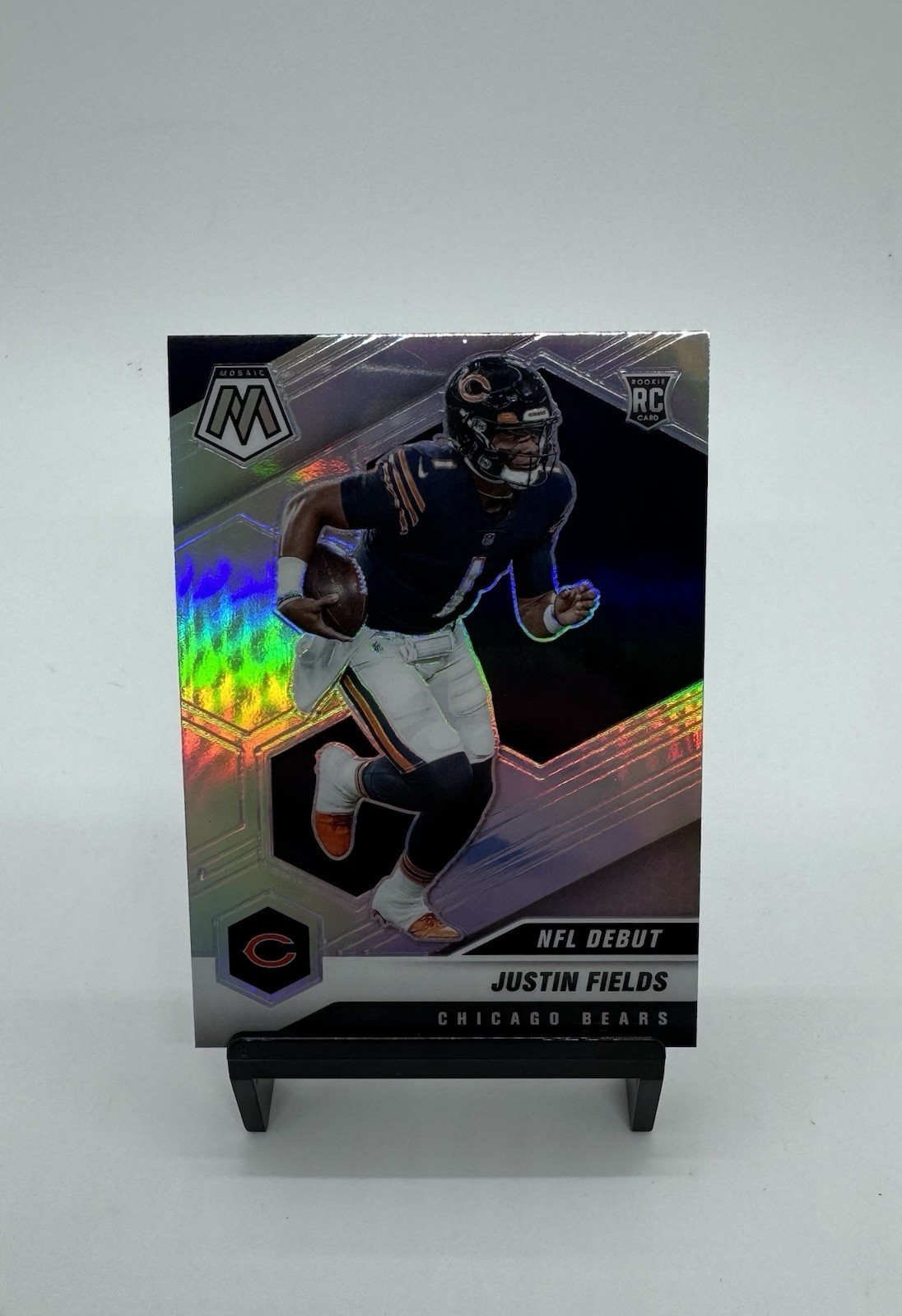 2021 Panini Mosaic Justin Fields Silver Prizm NFL Debut Rookie RC Bears #242