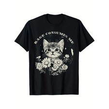  Funny Cat T-Shirt Soft Cotton Funny Cat Graphic T-Shirt
