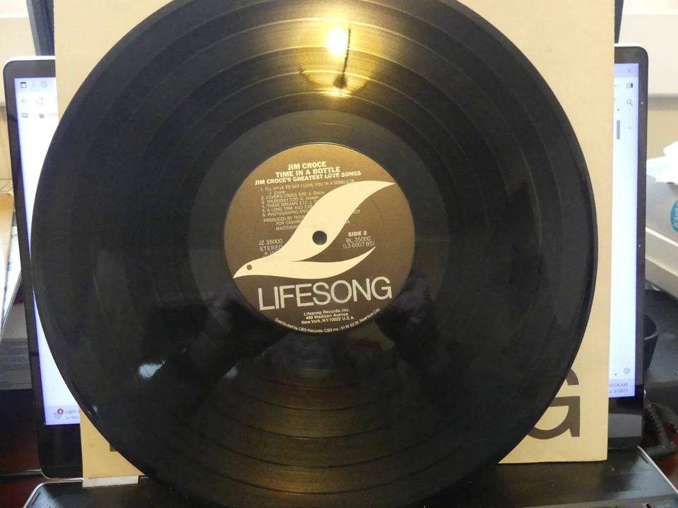 Jim Croce "Time in A Bottle" Greatest Love Songs LP Vinyl Lifesong 35000 Foto 3 de 4