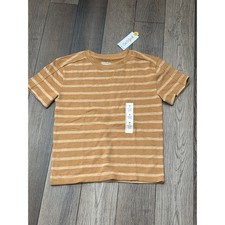 Cat and Jack Stripped Tan TShirt Size Medium 8 Kids NWT