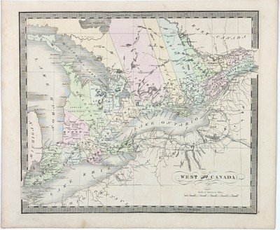 #ad #ad 1848 ONTARIO CANADA Map GREENLEAF Original TORONTO GREAT LAKES 12X10 $48.88
