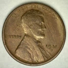 1911 S Lincoln Wheat Cent CLEANED Coin FINE 1c US Penny San Francisco Circulated