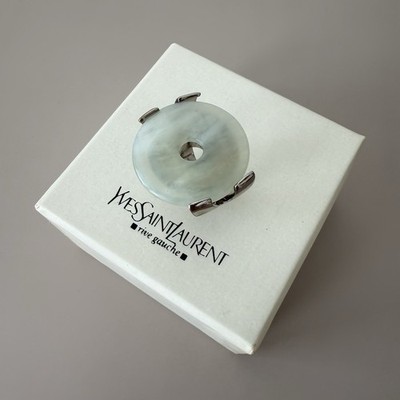 Yves Saint Laurent Rive Gauche green nephrite ring