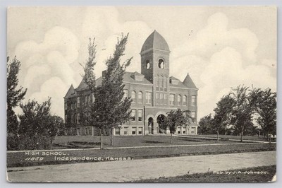 KS Independence, High School, Street View, DB Posted 1909 J A Johnson