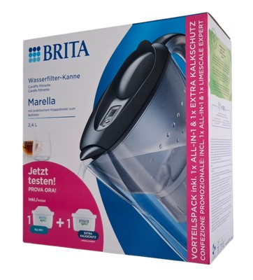 Brita Marella Graphit Wasserfilter-Kanne + 2x Maxtra Pro Filterkartuschen