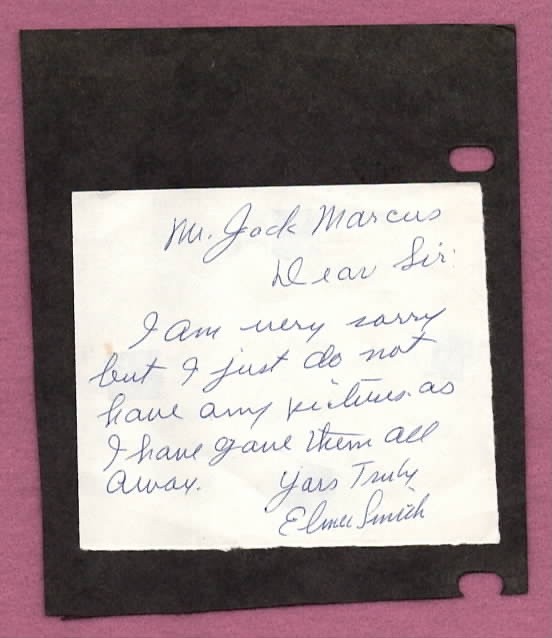 Elmer Smith Hand Written Note (1st Grand Slam W.S. History w/Cleveland in 1920)