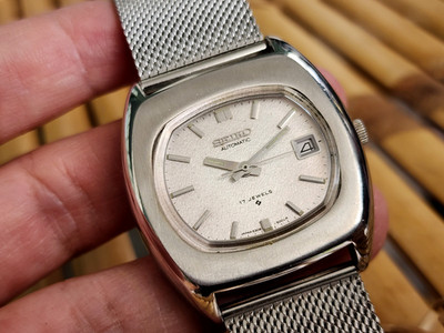 VINTAGE SEIKO 6308-5000 AUTOMATIC MEN'S WATCH DRESS SNOW FLAKE SILVER DIAL 1.