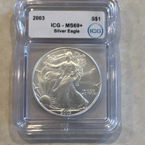 U.S. Mint American Silver Eagle 2003 1 oz Silver ICG MS69+ Business Strike