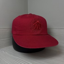 Vintage 90's Marlboro Country Store Hat Red Cap Leather Strapback Adjustable