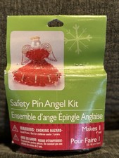 DARICE Safety Pin Angel Kit 1960-A RED ANGEL w/Gold 4 Tall NEW 2006 Stock