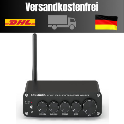 Bluetooth 5.0 Verstärker | 2.1-Kanal Hi-Fi | Aktiv Subwoofer