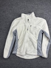 Mountain Hardwear Fleece Jacket Womens Small White Gray Full Zip High Pile Plush
