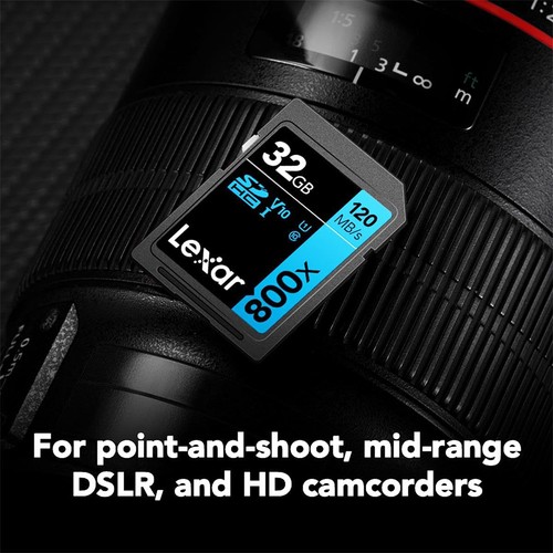 Carte mémoire Lexar Haute Performance 800x 32 Go SDHC UHS-I (Pack de 2) - Photo 6 sur 8