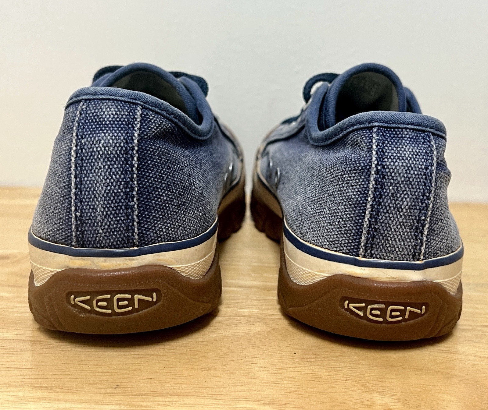 Scarpe Keen donna taglia 6 grigio denim tela 100% lavabili IR 0907 usate