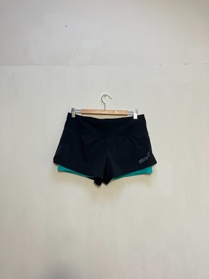 Inov8 Trailfly Ultra Damenshorts Größe UK 12 schwarz blau Trailrunning zweilagig