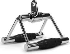USA Gym Pulley Bar Attachment - Premium Chrome Close Grip Low Cable Row Handle,