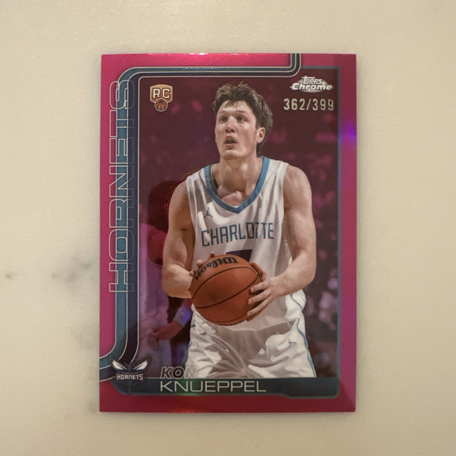 2025-26 Topps Chrome Kon Knueppel #254 Magenta Refractor /399 Ready to Gem 💎🔥