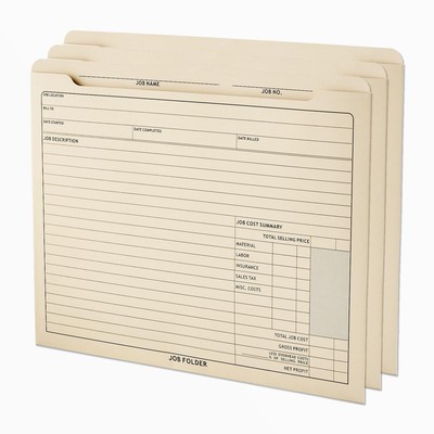 Job Folders Manila File Jackets 25 Folders