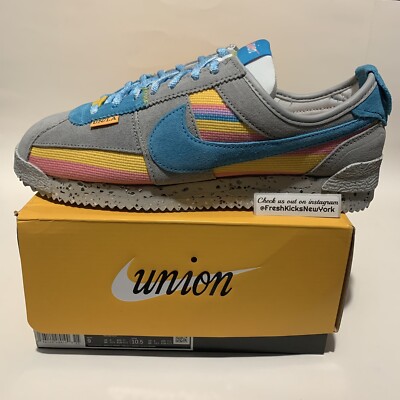 Nike Cortez Union Light Smoke Men Size 9 DR1413-002 Grey Blue Pink Yellow 2022