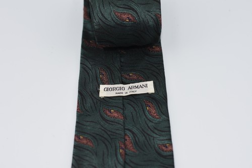 Giorgio Armani Y2K Made in Italy Cravatta da Collo Uomo Paisley 100% Seta 57"x3" - Foto 5 di 5