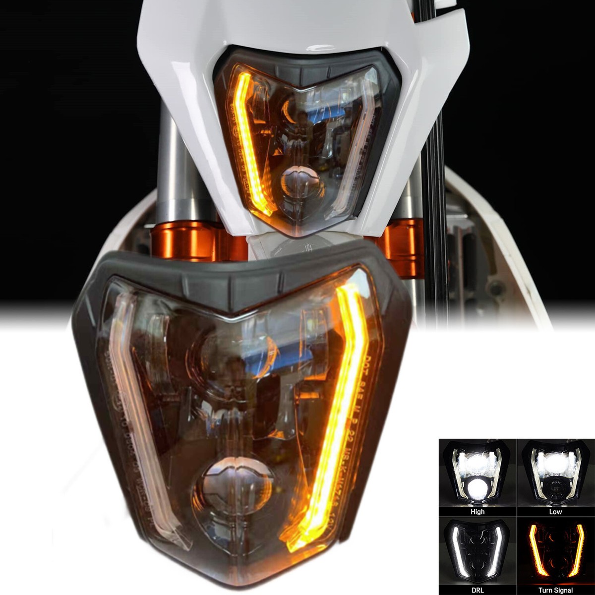 LED Headlight w/Turn Signal For KTM 2017-2023 EXC XCW 500 450 350