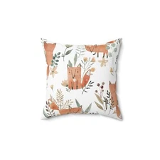 Cute Fox Spun Polyester Square Pillow