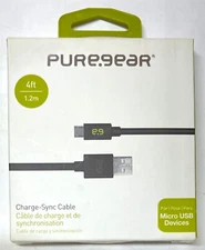 PureGear Data Cable Micro USB Cable, 4 ft - Black