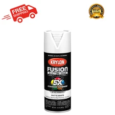 Krylon Fusion All-In-One Spray Paint, Matte, White, 12 oz.