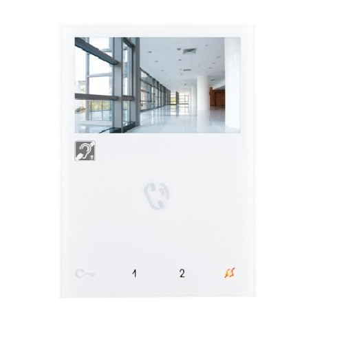 Moniteur mini mains libres Comelit 6721W/BM design blanc épuré avec 6710