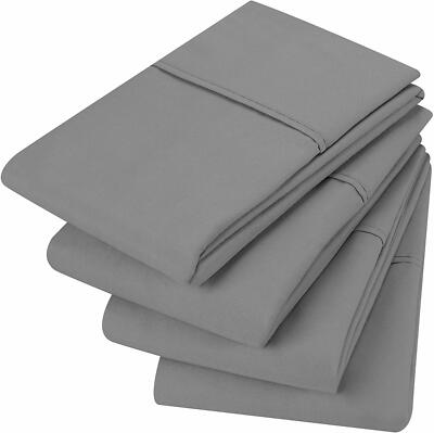 4 Pack Microfiber Pillowcases Ultra Soft Pillowcover  King Queen  Utopia Bedding