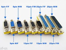 10pcs DB9 DB15 DB25 9pin 15pin 25pin Serial Cable Gender Changer Coupler Adapter