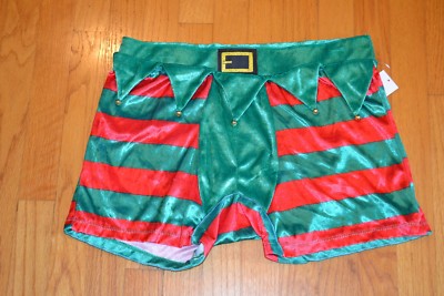 Santa Elf With Jingle Bells Men's Boxer Brief By: Mad Engine Size: Medium NWT