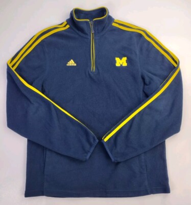 Adidas Michigan Wolverines 1/4 Zip Fleece Pullover Adult Size