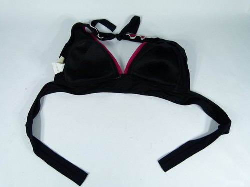 Profile Womens Navy Blue / White / Pink Ruffle Bikini Top Size USA 12 - Picture 3 of 4