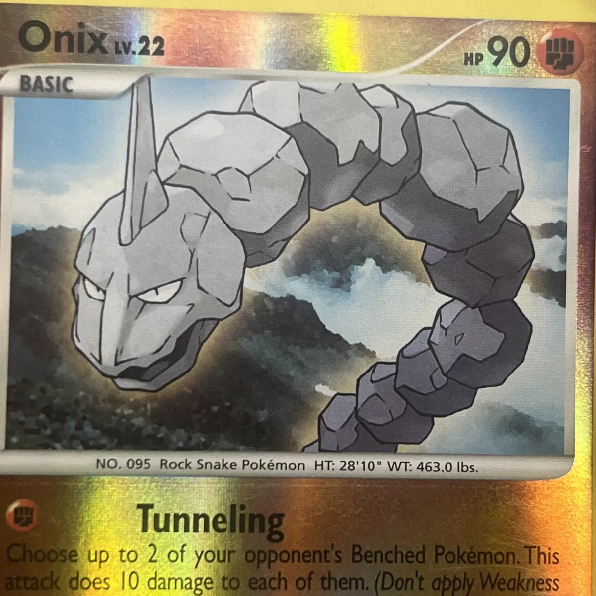 Onix Reverse Holo 92/130 - Diamond & Pearl Base Set Pokemon Card TCG  (Damaged)