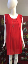 BNWT Quiz Ladies Sleeveless Drape Red Dress Size Large