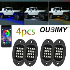 Car LED Rock Lights Chassis Lights Waterproof Underglow Lights for Off-road 4pcs