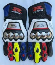 Suzuki GSXR Motorcycle Motorbike Racing Leather Gloves Men Biker gloves-XS-4XL