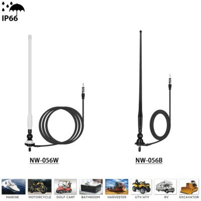 GUZARE Marine Waterproof Radio Antenna Boat FM AM Aerial for ATV UTV Car Yacht