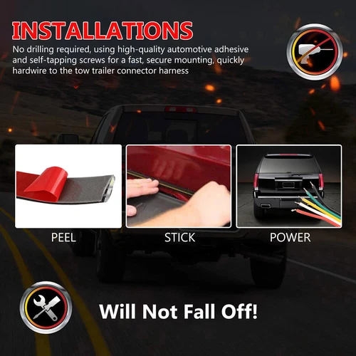 Truck Tailgate Strip LED Sequential Turn Signal Brake Tail Reverse Light Bar 40" - Picture 10 of 10