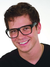 Retro Oversized Black Frame Square Nerd Glasses without Lens