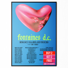 Fontaines D.C. Poster Music Band Uk Ireland 2024 Tour Poster For Fontaines Fans