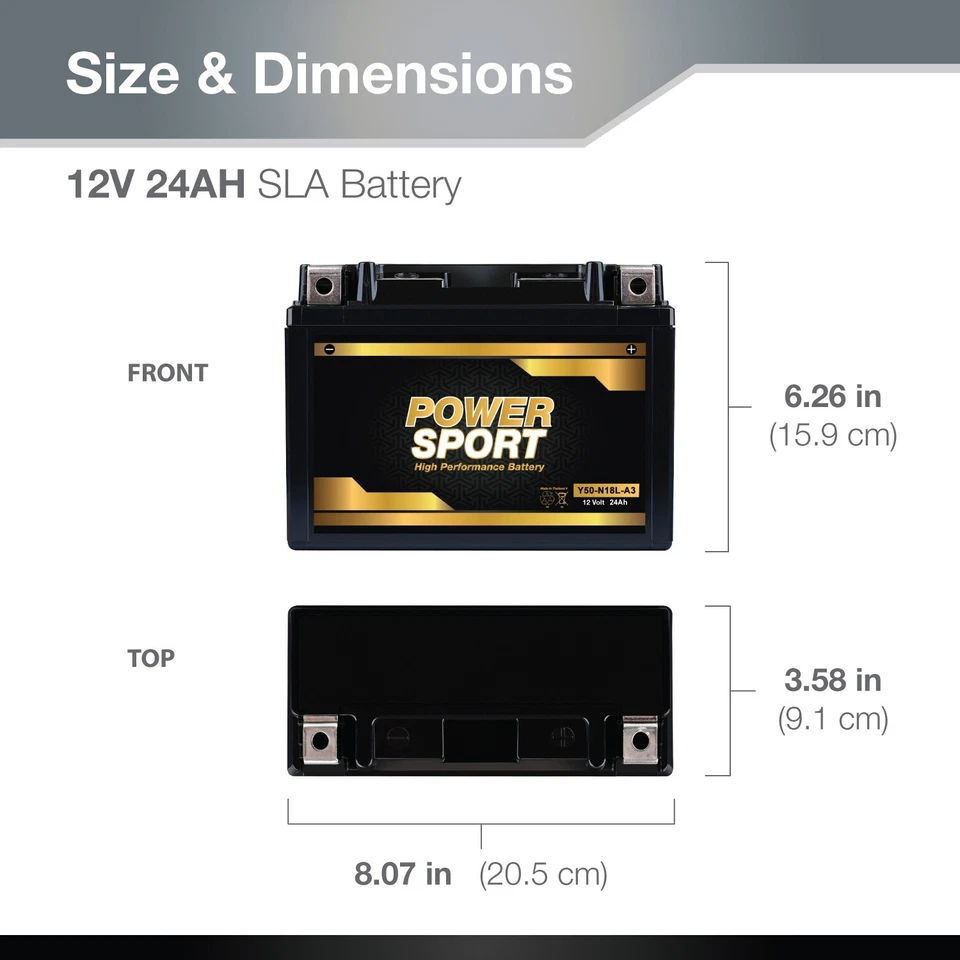 ExpertPower Y50-N18L-A3 battery for 1990-1998 Honda Goldwing GL1500 - Image 3 of 4