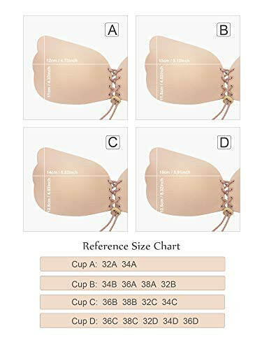 SUREMATE Sticky Bra Strapless Backless Adhesive Bra for Women Invisible Push Up - Bild 6 von 7