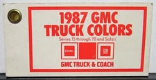 1987 GMC Truck Dealer Pocket Paint Chips Colors Display Series 15 Thru 70 Safari